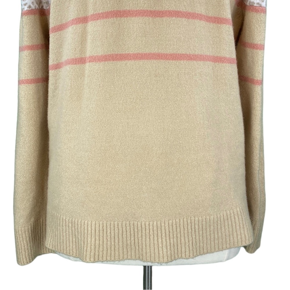 BeachLunchLounge Cozy Beige and White Animal Print Knit Sweater - Picture 9 of 14
